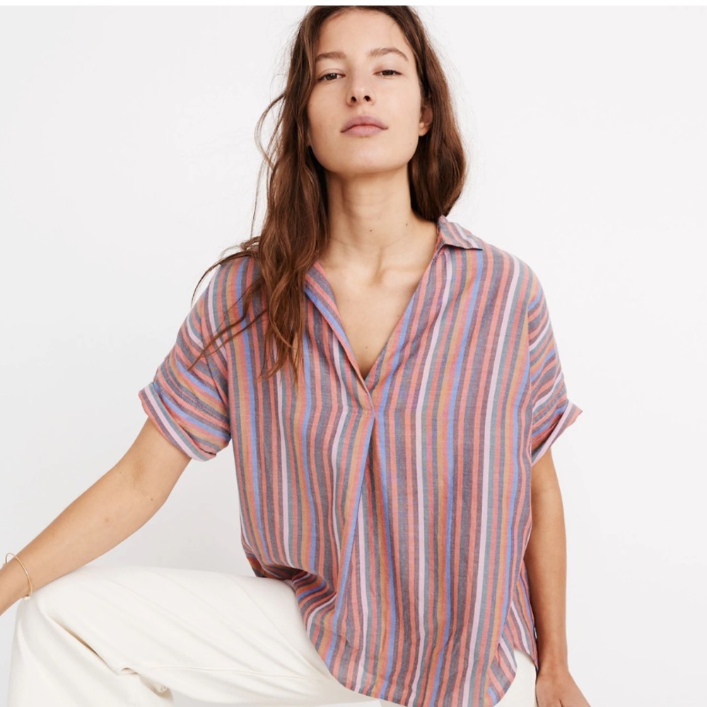 Madewell Rainbow Courier Button-Down Blouse